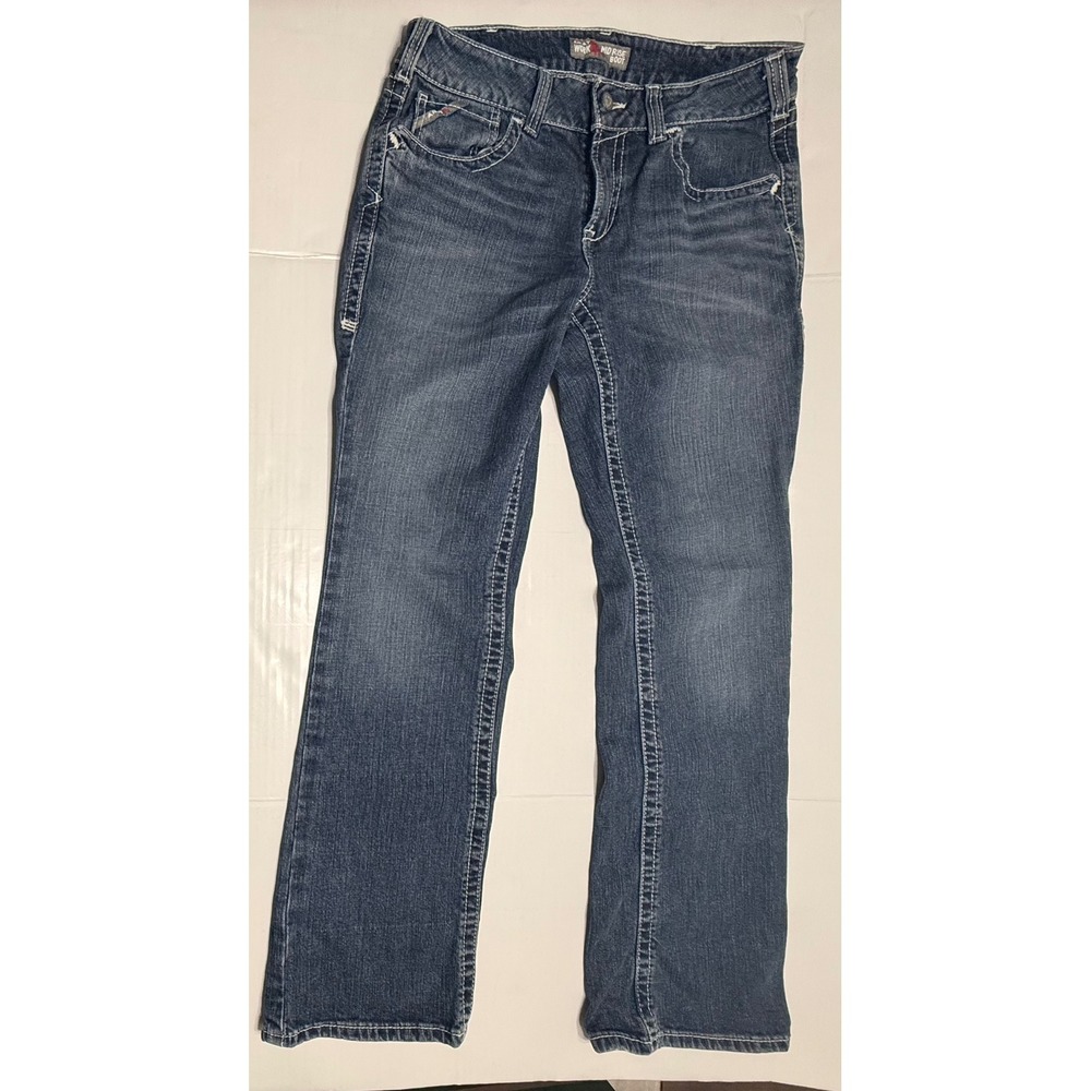 Ariat Work FR Jeans Womens 31R Mid Rise Bootcut Flame Resistant CAT 2 Dark Wash